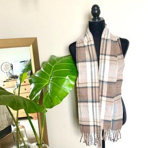 London Fog Beige Plaid Scarf